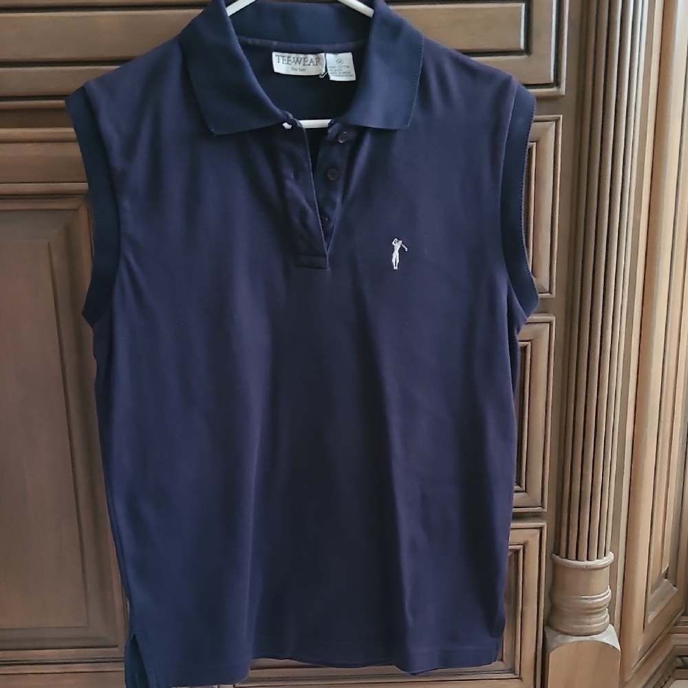 Navy Sleeveless Polo Shirt
